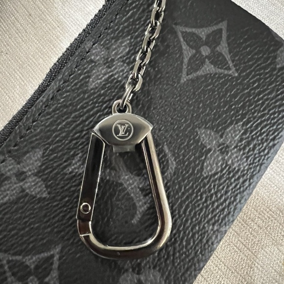 LOUIS VUITTON Pochette Cles Key Pouch Monogram Eclipse Reverse Purse Card Wallet - Picture 11 of 11